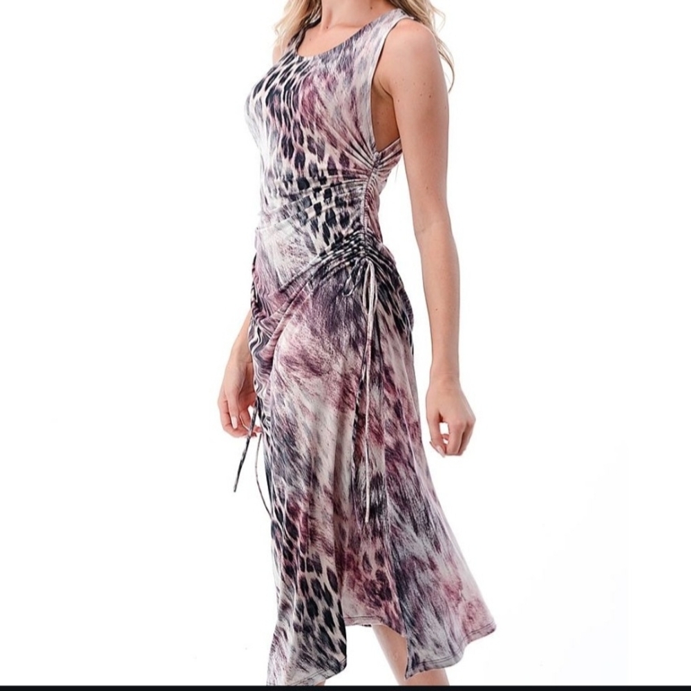 Ariella Animal Print Sleeveless Midi Dress Size Small NWT